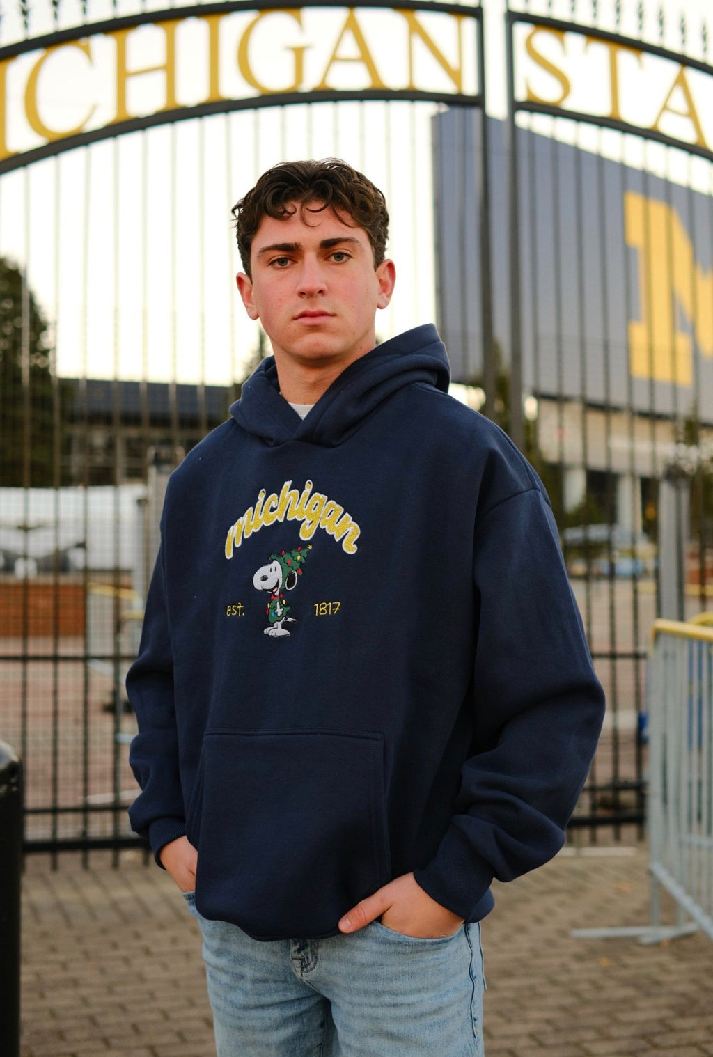 Unisex Embroidered Snoopy Tree Hoodie