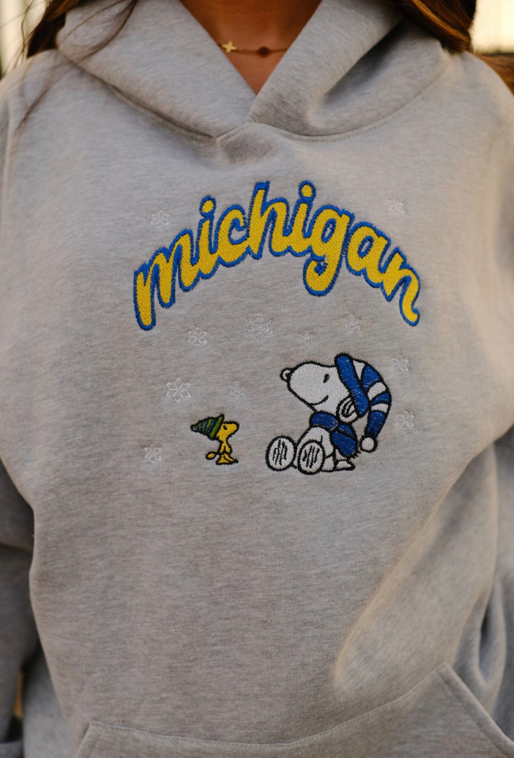 Unisex Embroidered Snoopy Blizzard Hoodie