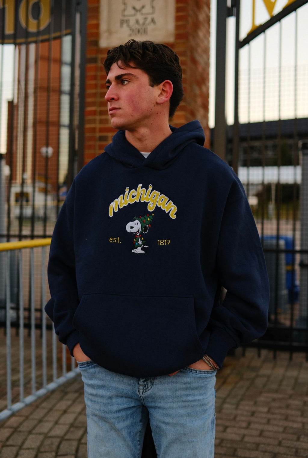 Unisex Embroidered Snoopy Tree Hoodie