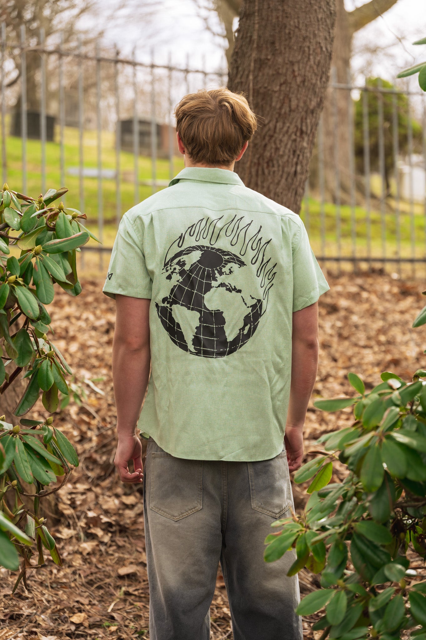 Men's Earth Button Up Shirt