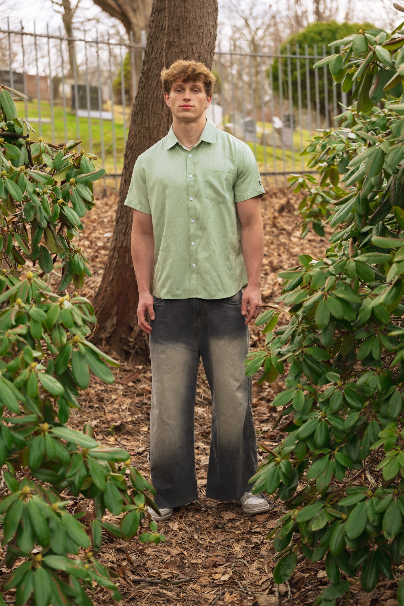 Men's Earth Button Up Shirt