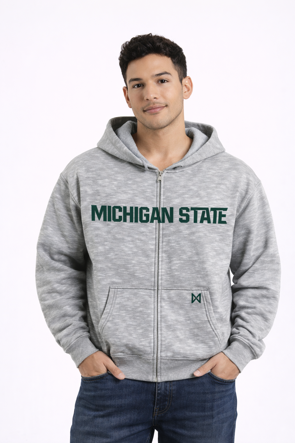 Unisex Classic College Zip-Up Hoodie