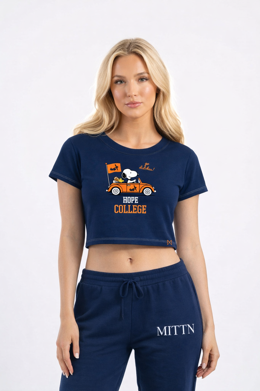 Women's College Snoopy Baby Tee