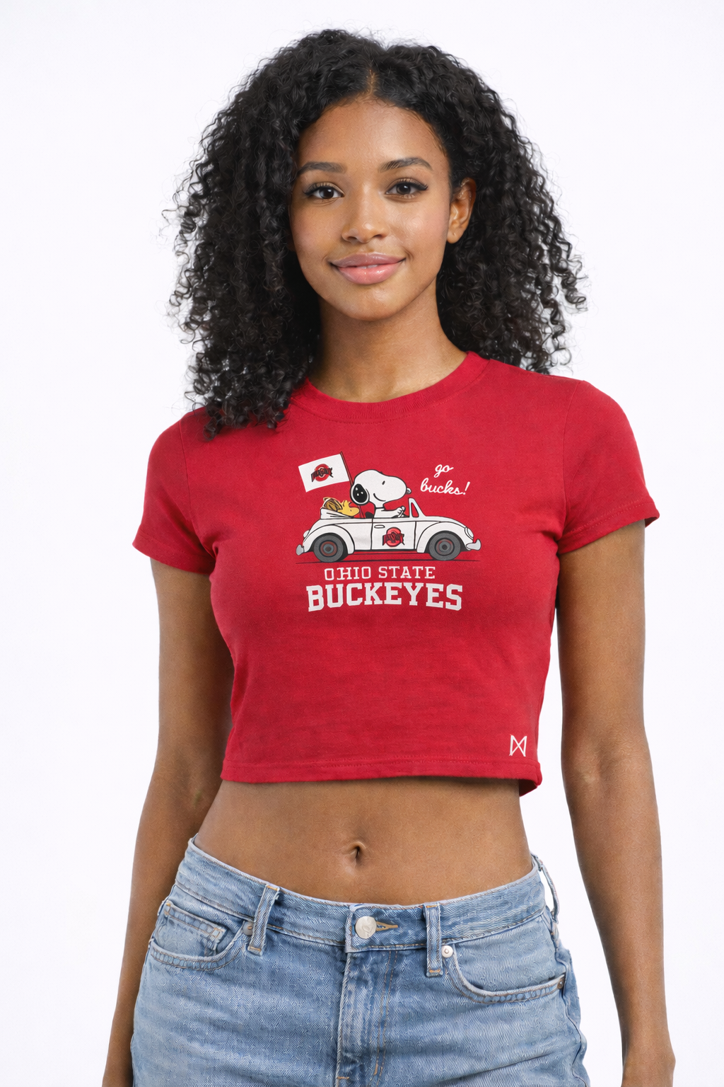 Women's College Snoopy Baby Tee
