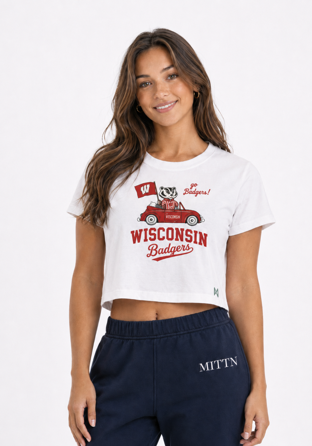 Women's College Snoopy Baby Tee