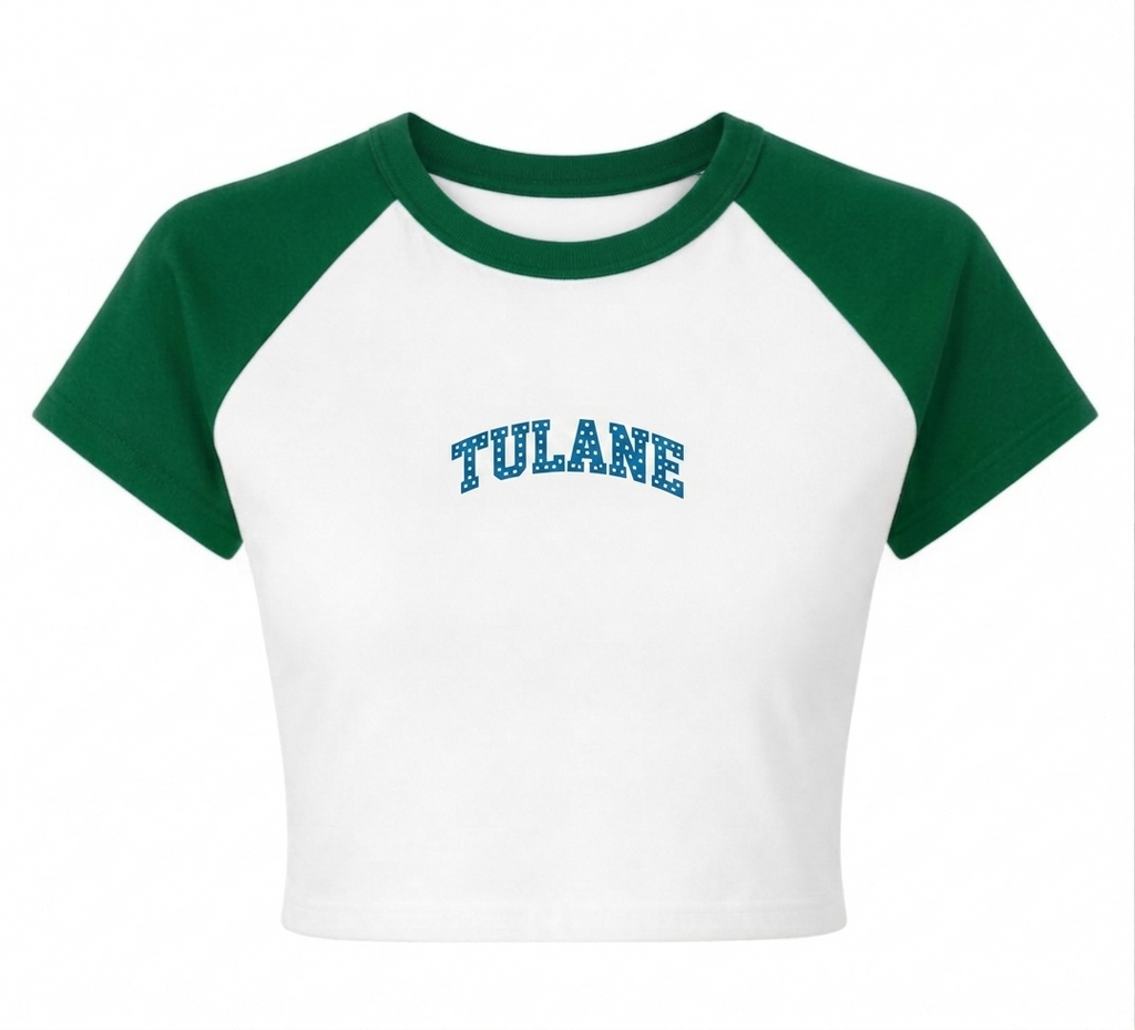 Women's Polka Dot College Baby Tee