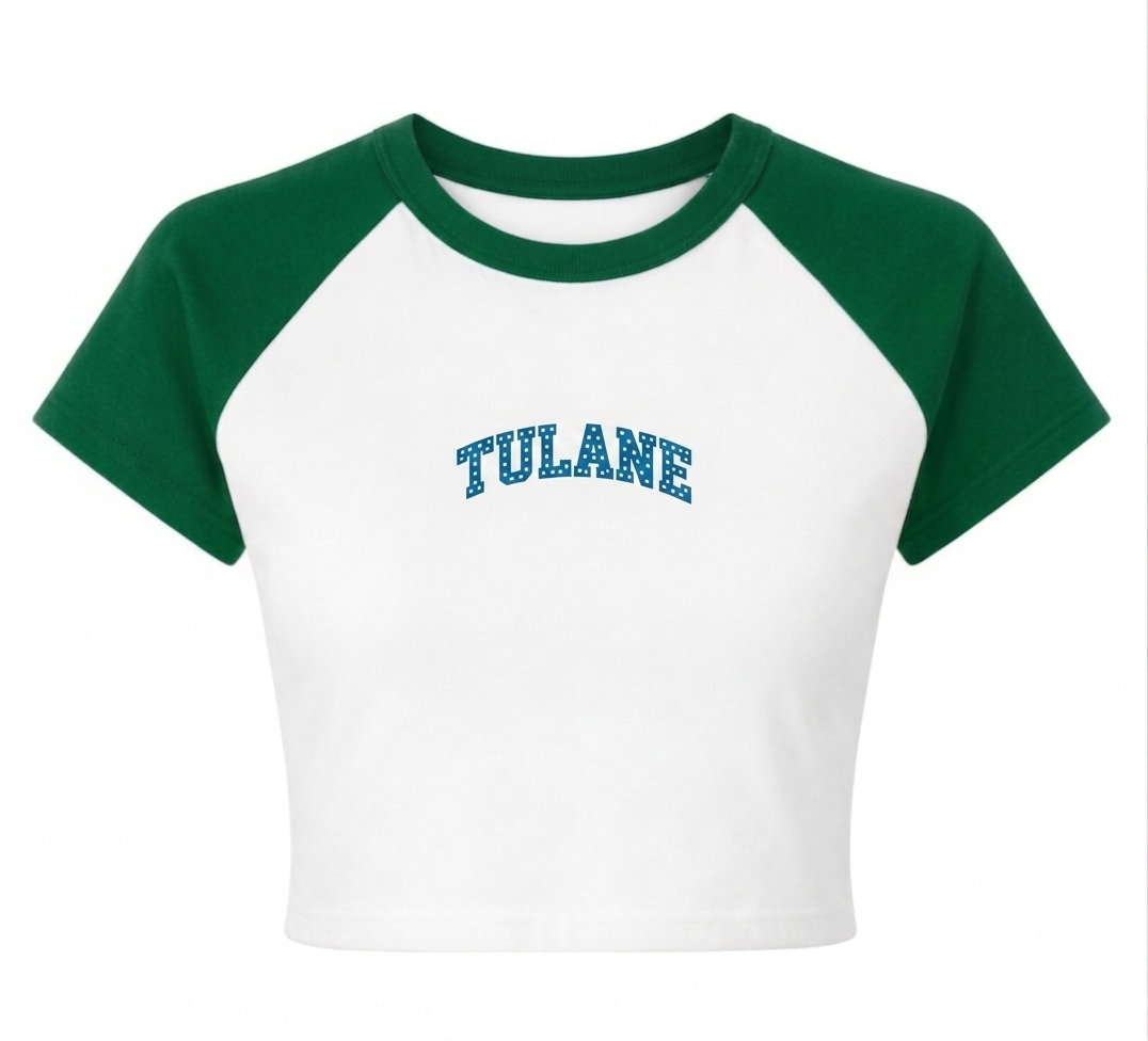 Women's Polka Dot College Baby Tee