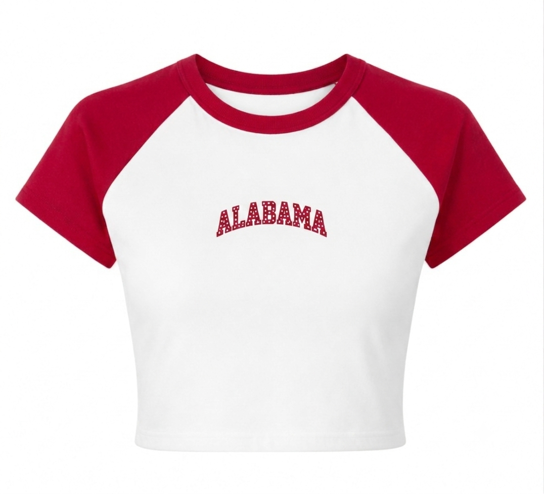 Women's Polka Dot College Baby Tee