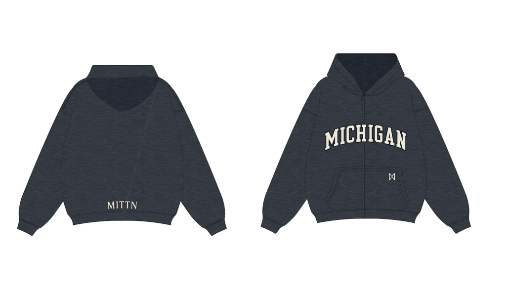 Classic MITTN x Michigan Zip-Up Hoodie