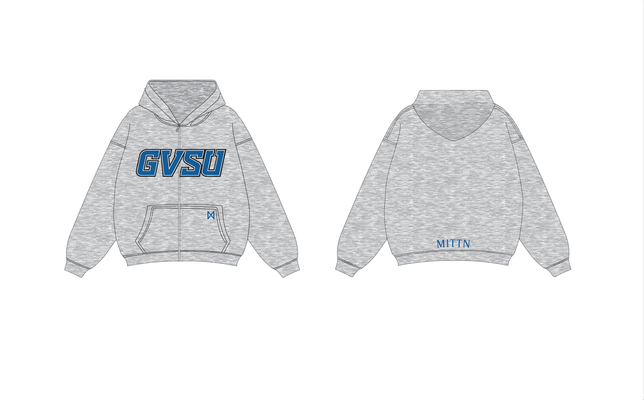 Classic MITTN x GVSU Zip-Up Hoodie - Style 2
