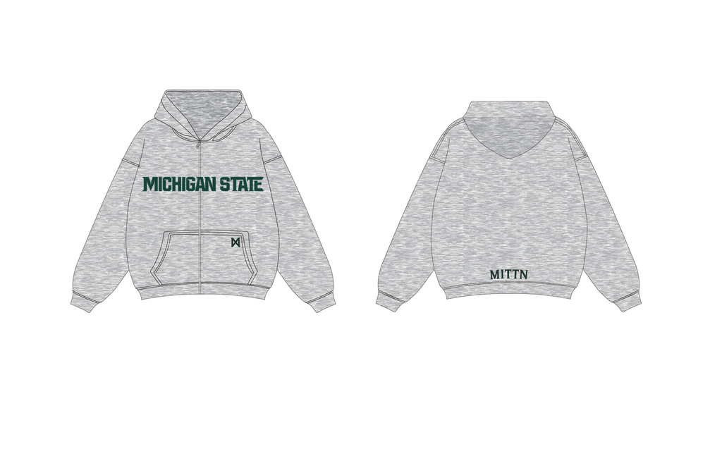 Classic MITTN x MSU Zip-Up Hoodie - Style 2