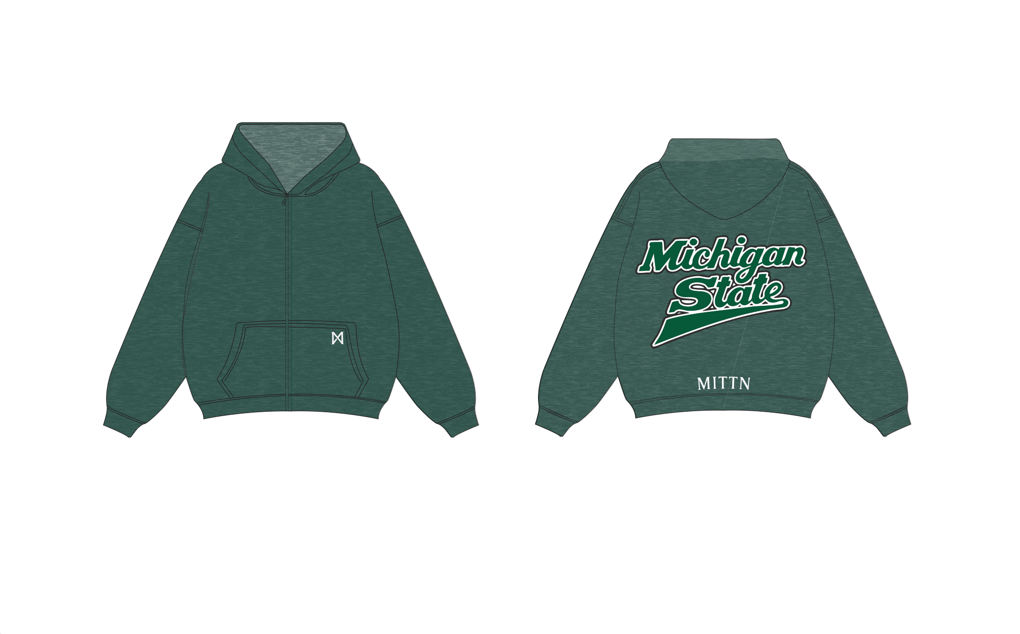 MITTN x MSU Zip-Up Hoodie - Style 1