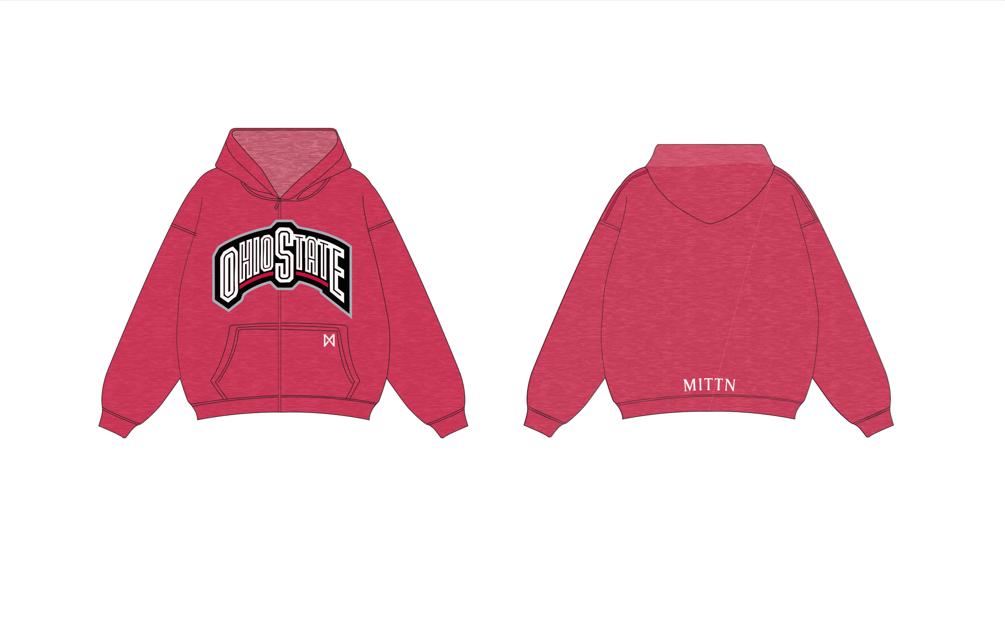 Classic MITTN x OSU Zip-Up Hoodie - Style 2