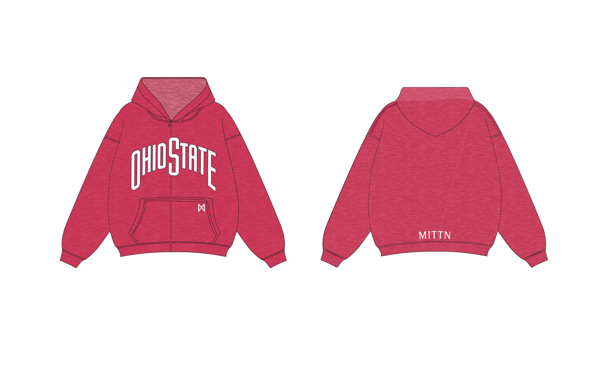 Classic MITTN x OSU Zip-Up Hoodie - Style 1