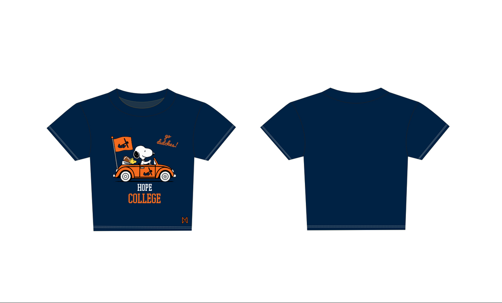 Navy blue baby tee snoopy x MITTN