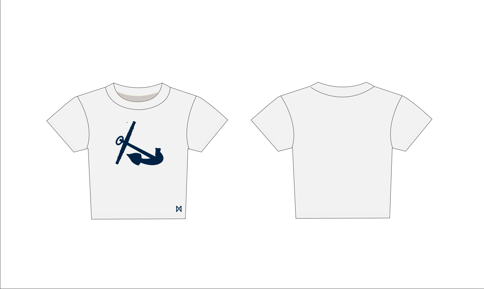 MITTN baby tee with a blue anchor design