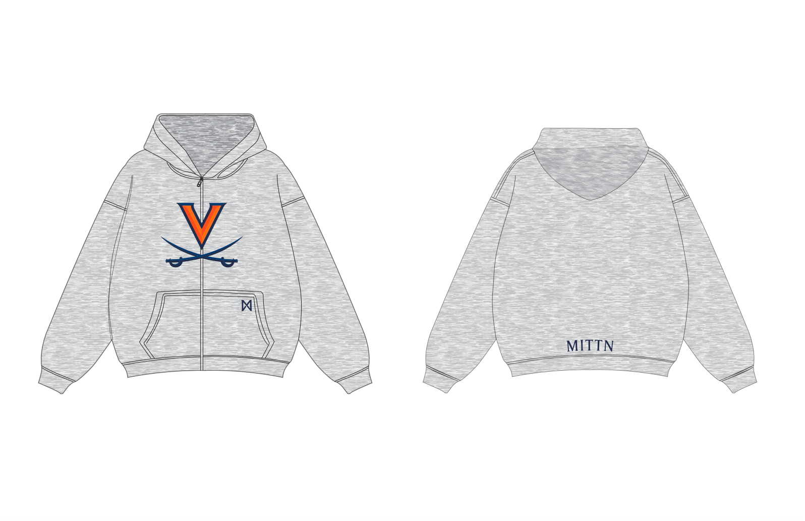 Gray hoodie with MITTN logo