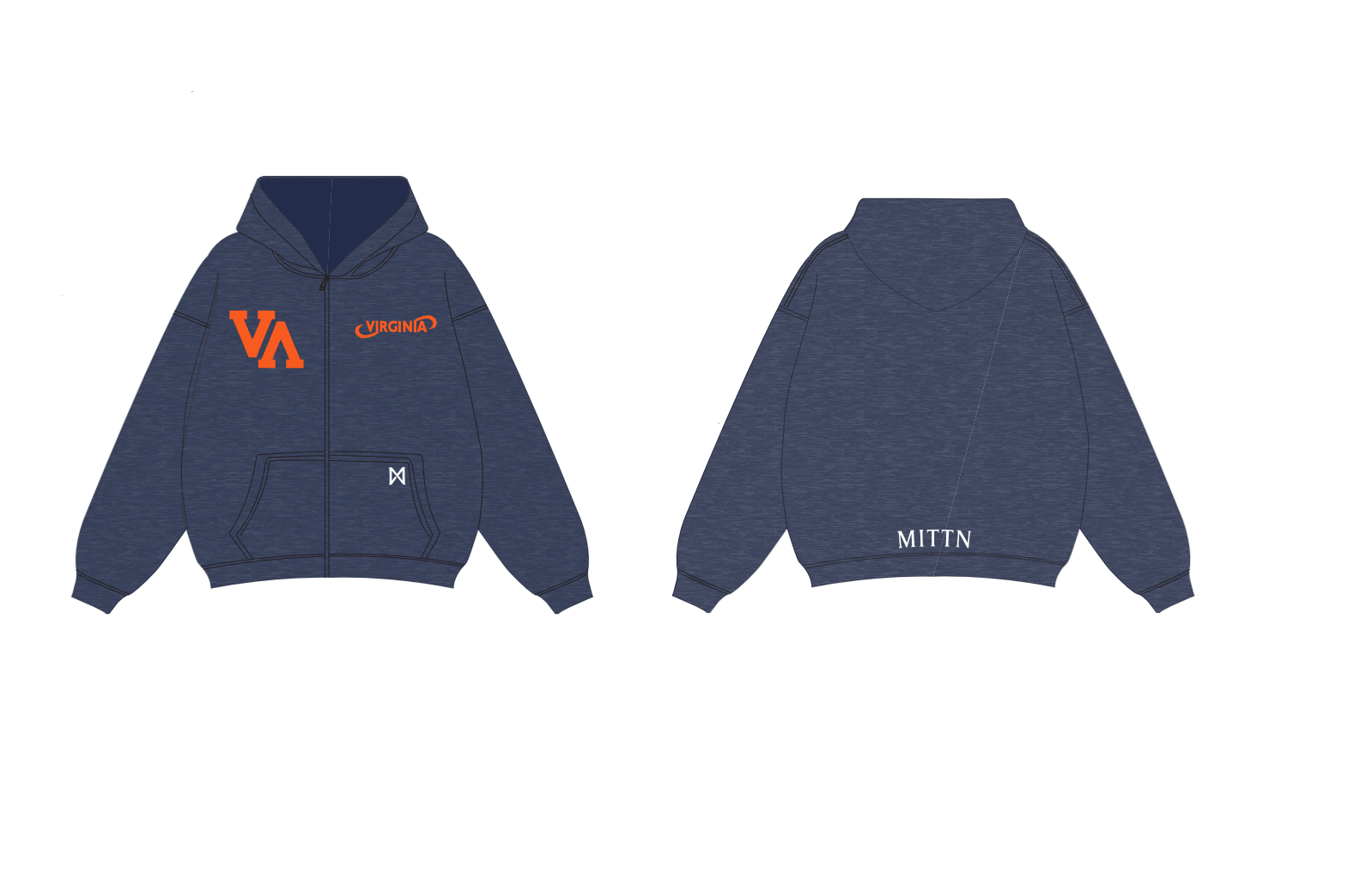 Navy blue hoodie MITTN Logo