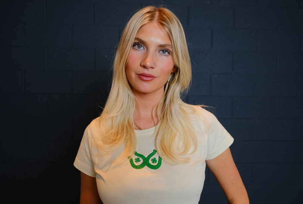 Women's Embroidered Horseshoe Baby Tee