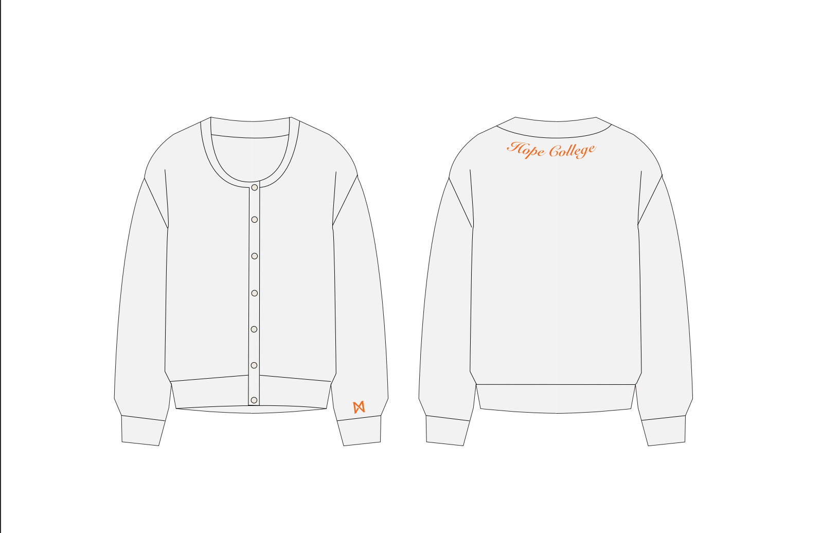 White MITTN cardigan with embroidered text