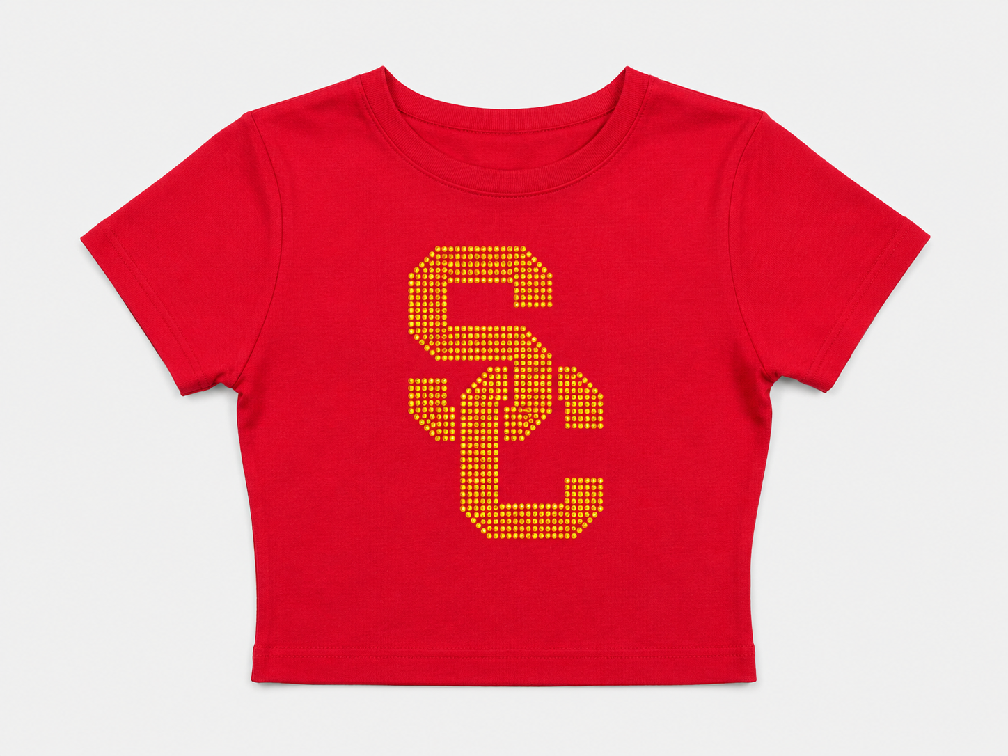 Women's College Rhinestone Baby Tee